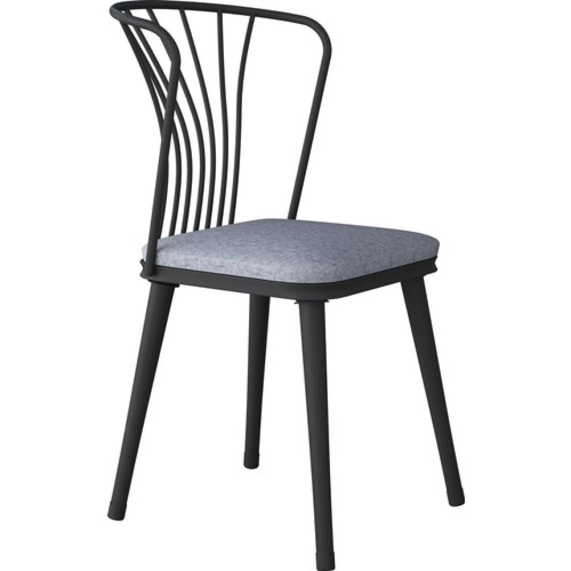 Rani JB104 Metal Sandalye 4'lü Mutfak Yemek Masası Sandalyesi Açık Gri
