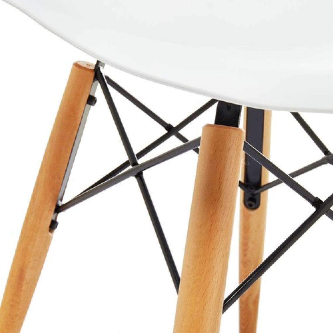 Seduna Beyaz Eames Sandalye - Natural Ahşap Ayaklı