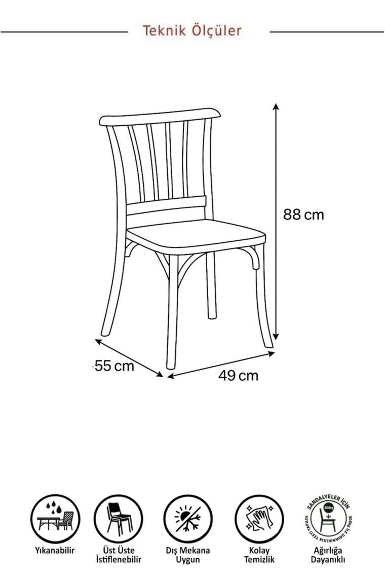 4 Adet Violet Cappucino Sandalye / Balkon-bahçe-mutfak