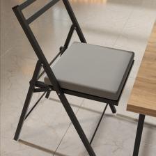 Retodesign 2 Adet Katlanır Siyah Metal Sandalye Minderli Bistro Sandalye 20242S