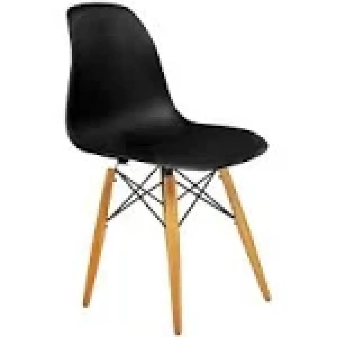 Seduna Beyaz Eames Sandalye - Natural Ahşap Ayaklı