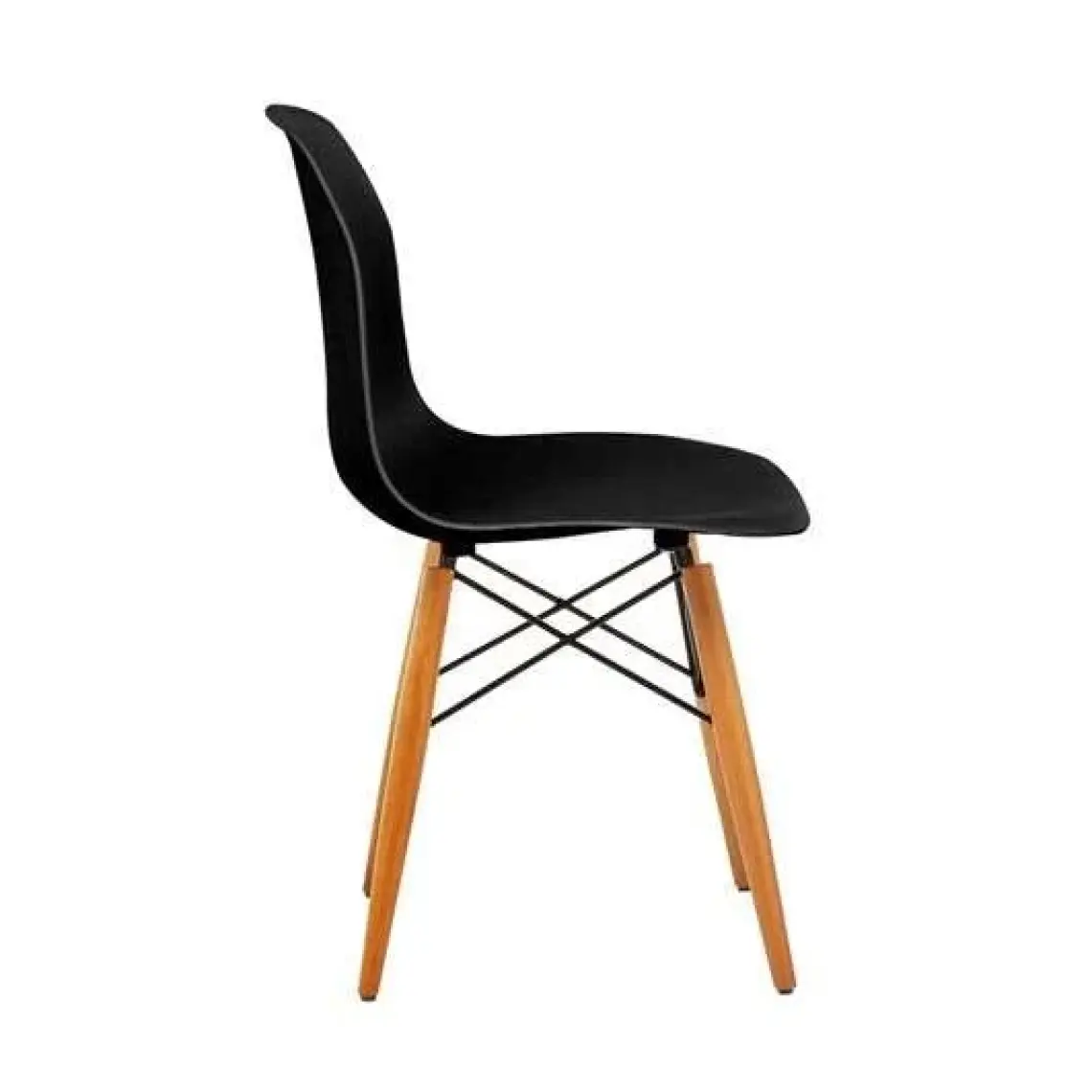 Seduna Beyaz Eames Sandalye - Natural Ahşap Ayaklı