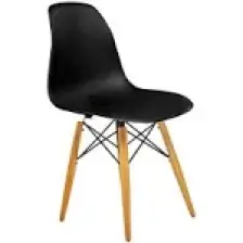 Seduna Beyaz Eames Sandalye - Natural Ahşap Ayaklı