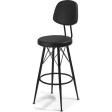 Bluetick 1  Adet 65CM Metal Ayaklı Deri Eyfel Bar Sandalyesi Taburesi SC007