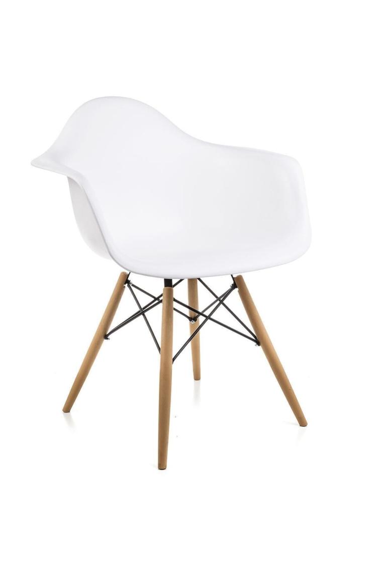 Lisa Beyaz Kolçaklı Eames Sandalye - Cafe Balkon Mutfak Sandalyesi