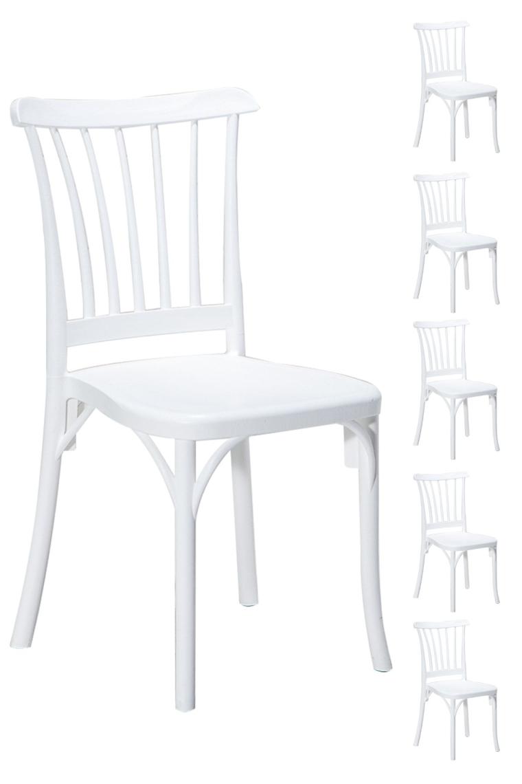 Sandalie 6 Adet Violet Beyaz Sandalye / Balkon-Bahçe-Mutfak