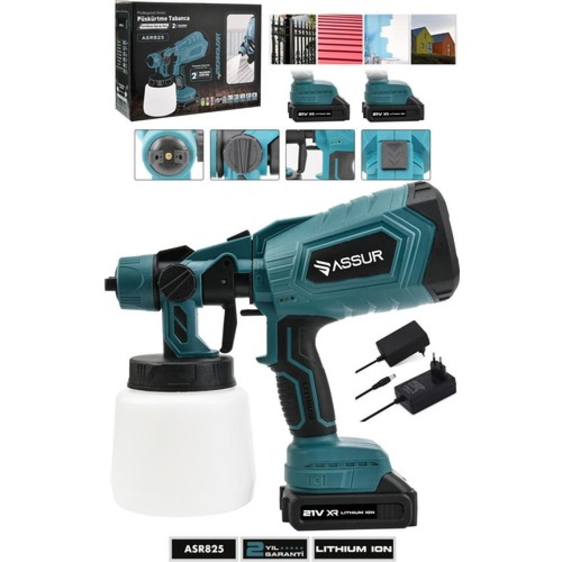 Assur Profesyonel 21V Çift Akülü 300 Mm Vernik Sprey Boya Püskürtme Makinesi