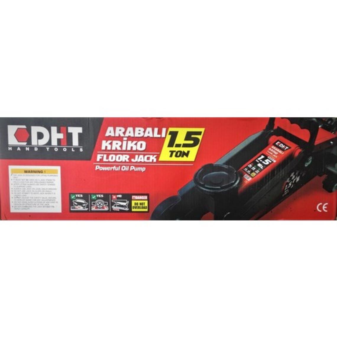 Dht Arabalı Kriko 1,5 Ton (Karton Kutulu) Tekerlekli Araç Krikosu
