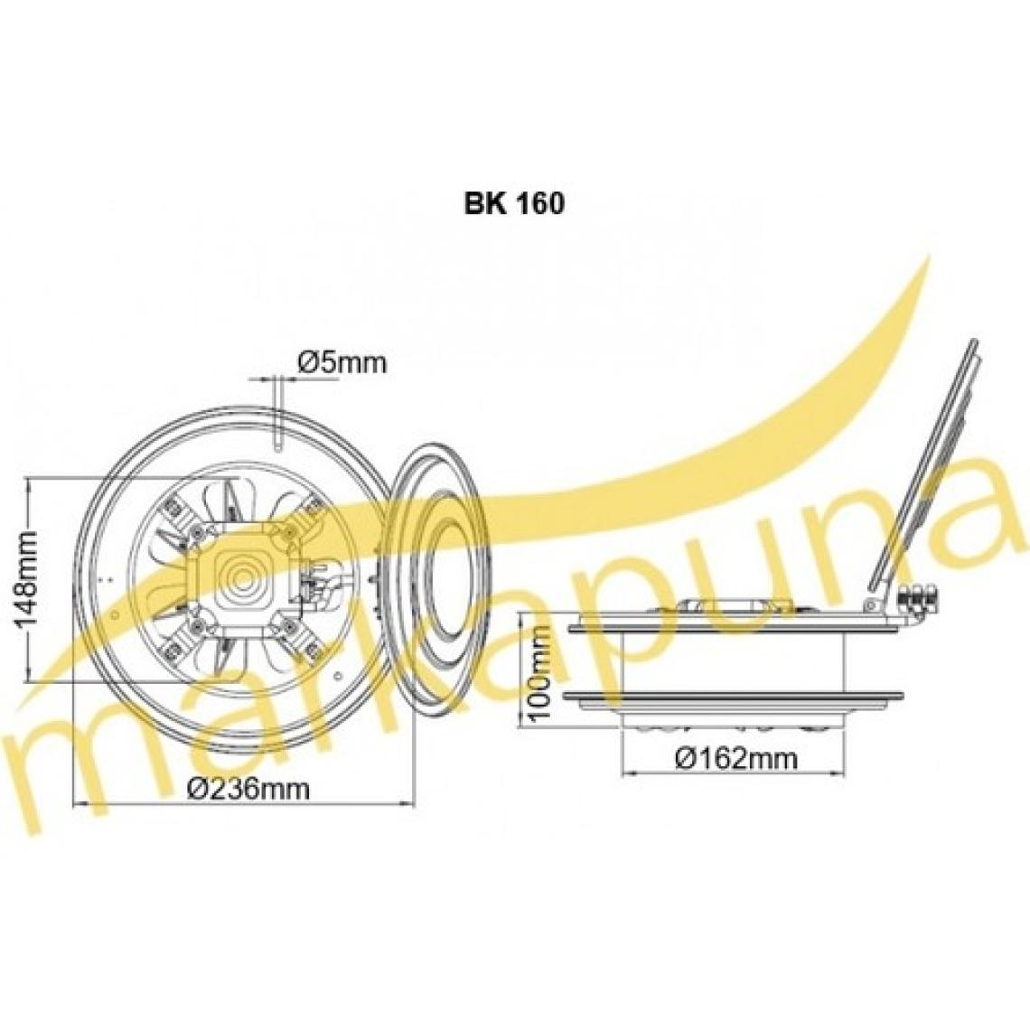 Bahçıvan 16 cm çapında BK 160 2500 D/D 220/230 volt Monofaze Aksiyel Kapaklı Aspiratör