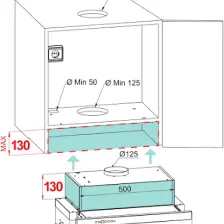 Kügerr A100 60 cm Siyah Sürgülü Sessiz Aspiratör