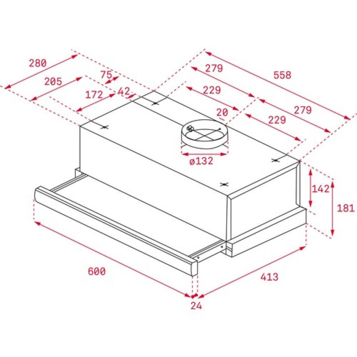 Teka TL 6310 Sürgülü Aspiratör 332 m³/h Çelik 60 cm 40474250