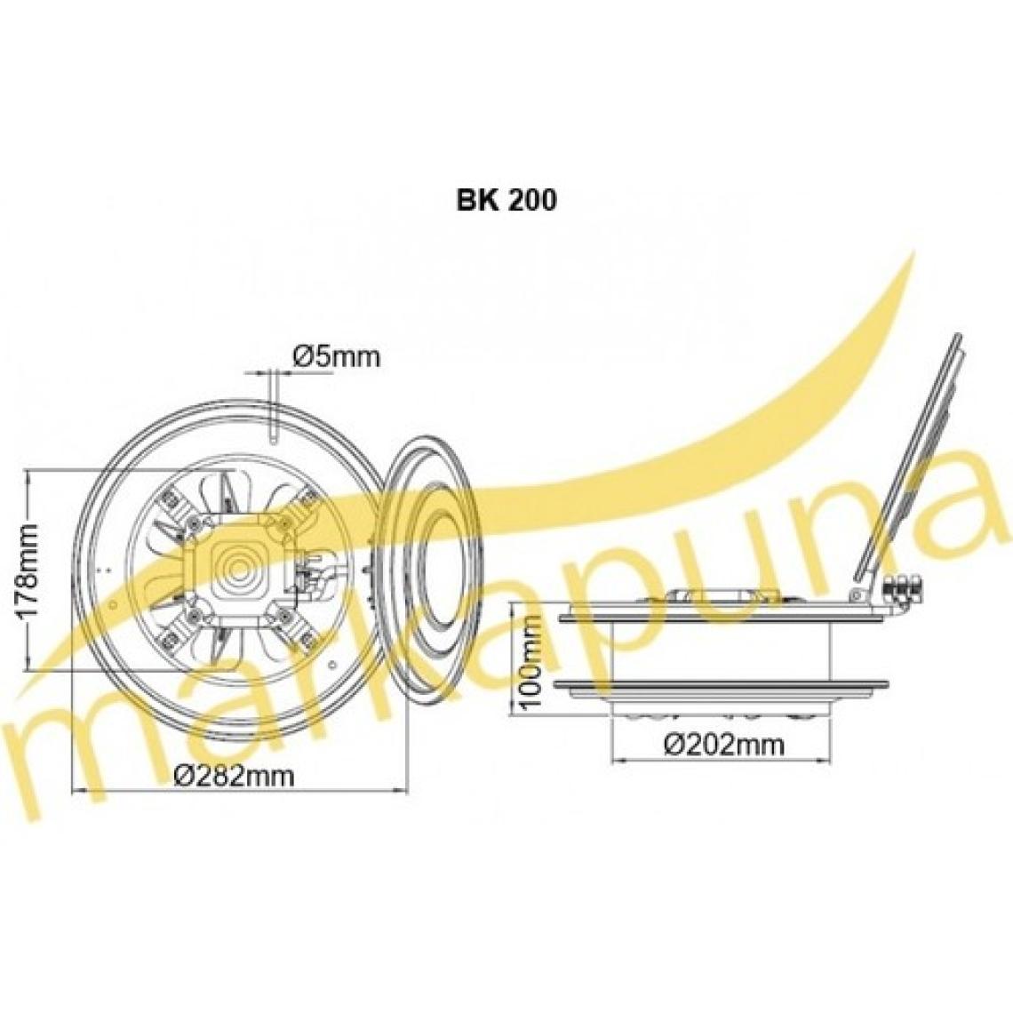 Bahçıvan 20 cm çapında BK 200 1550 D/D 220/230 volt Monofaze Aksiyel Kapaklı Aspiratör