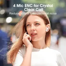 Qcy T13 ANC 4 Mikrofon Bluetooth 5.3 Kablosuz Kulaklık Aktif Gürültü Engelleme Siyah