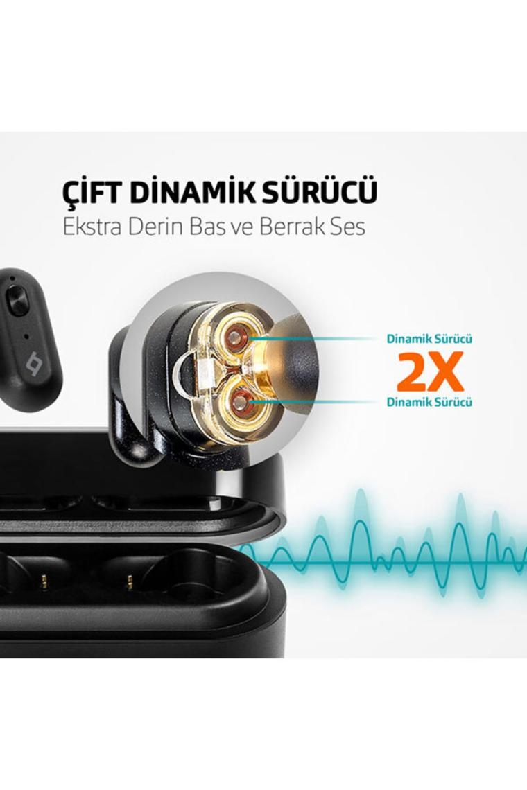 AirBeat Duo TWS Çift Dinamik Sürücülü Qualcomm aptX Teknolojili Bluetooth Kablosuz Kulaklık