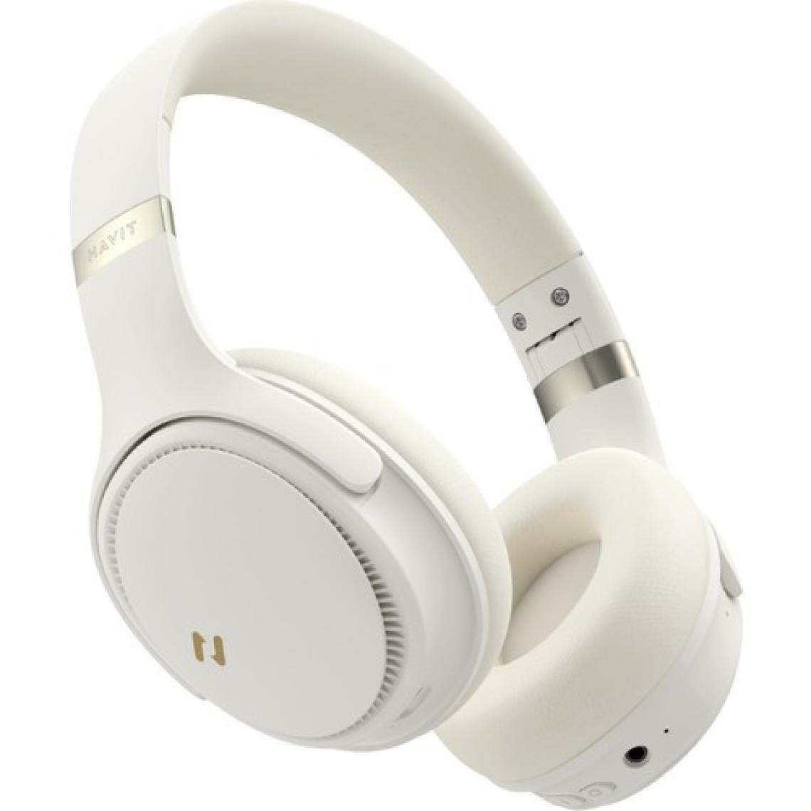 Havit H630BT Pro Anc Kulak Üstü Katlanabilir Bluetooth Kulaklık - 50 Saat Batarya Çift Cihaz Desteği - Bej