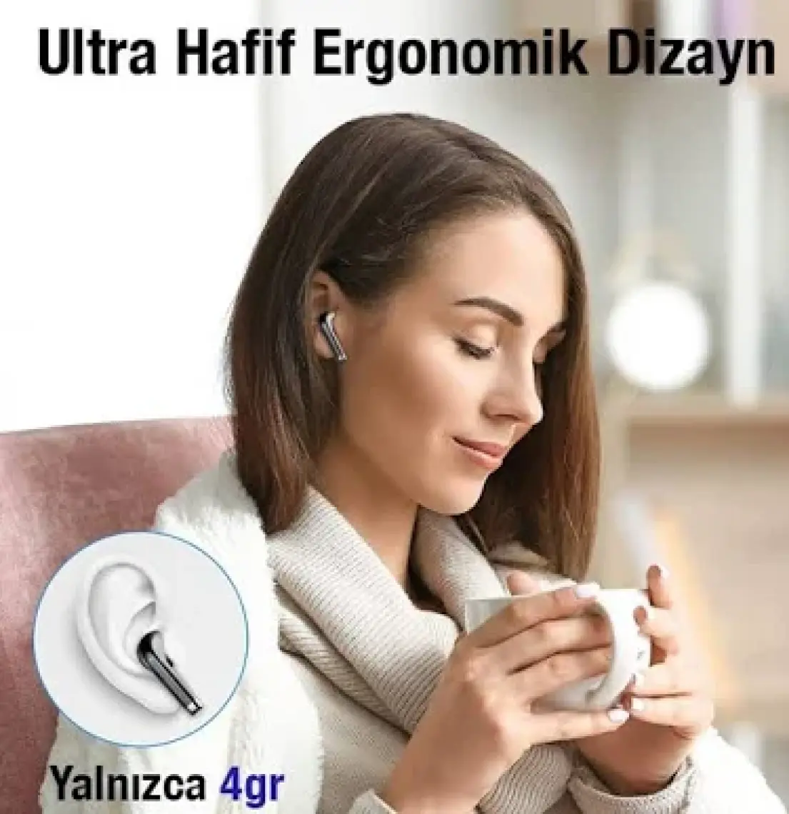 Hoco Eq1 Tws LED Ekranlı Kablosuz Bluetooth 5.3 Kulakiçi Kulaklık