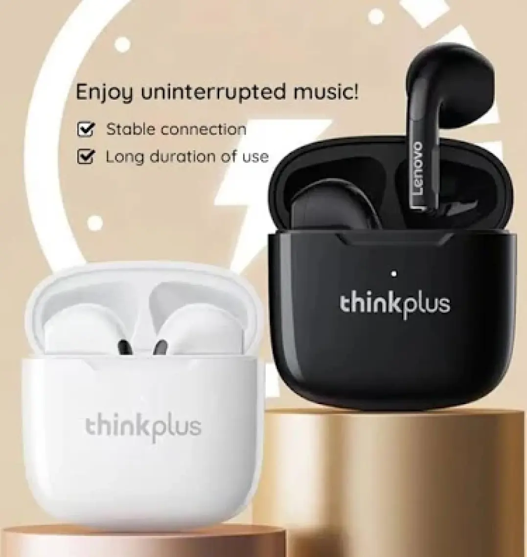 Lenovo Thinkplus Lp1 Yeni Versiyon Kablosuz Bluetooth Kulaklık Beyaz