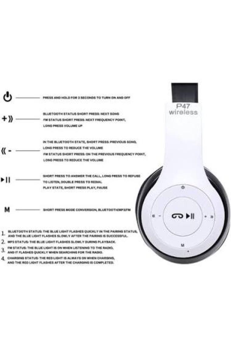 PolyGold P47 Bluetooth 5.0+Edr Katlanabilir Kablosuz Kulaküstü Bt Kulaklık