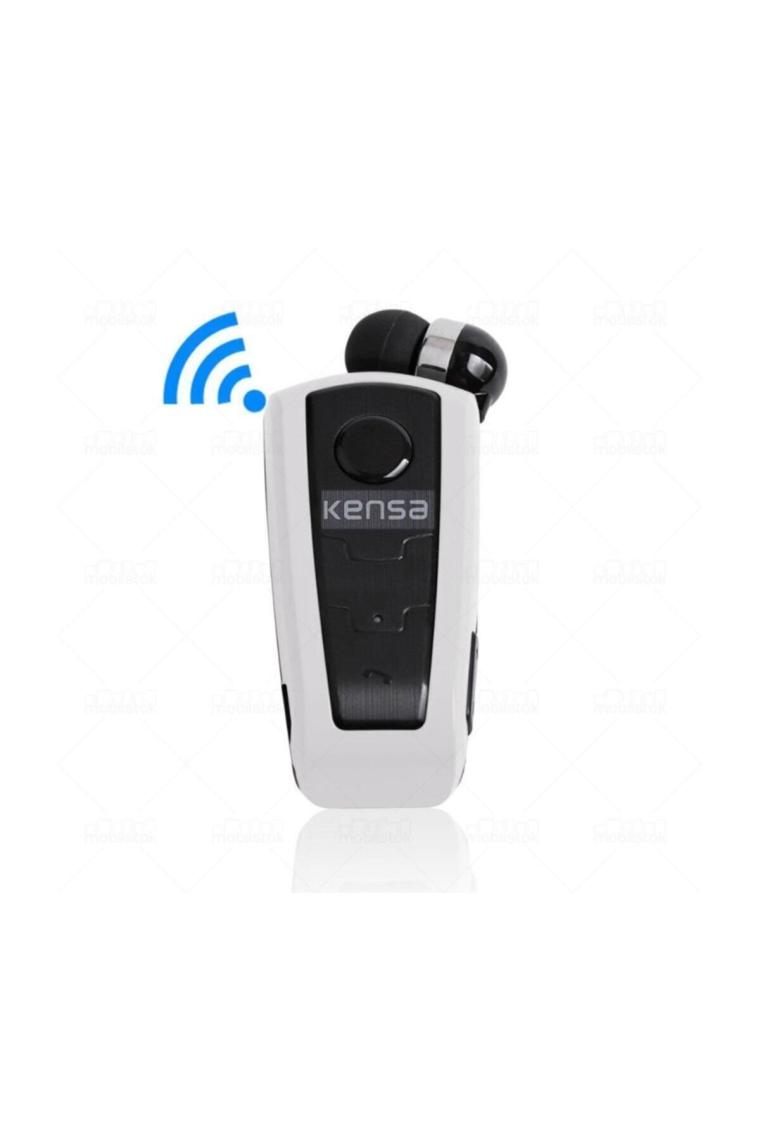 Kensa KB-200 Mono Makaralı Titreşimli Mikrofonlu Kulak İçi Bluetooth Kulaklık Beyaz
