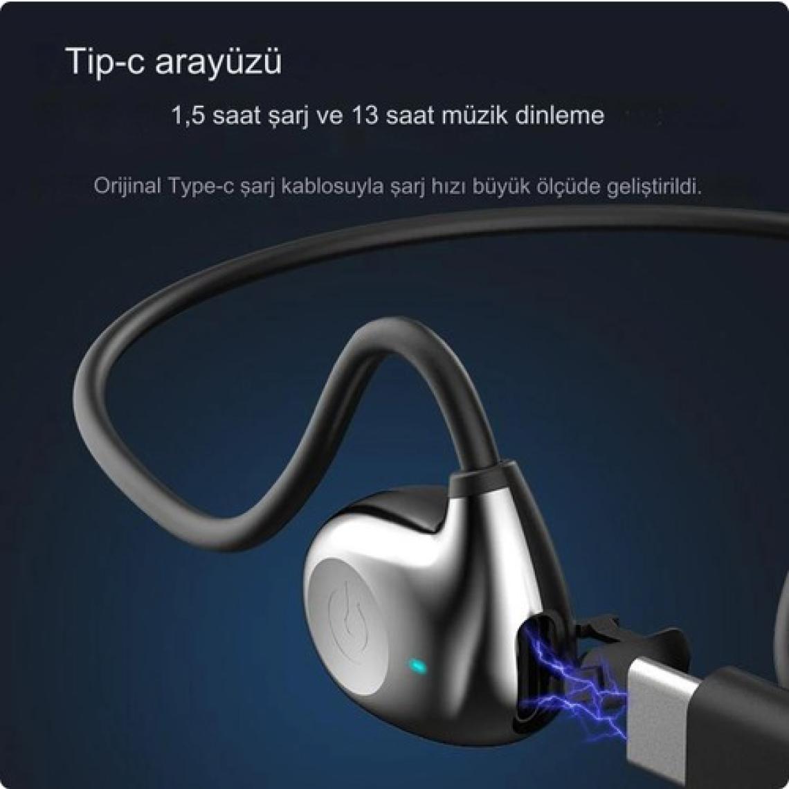 Qasul Kemik Iletimli  Hd Ses Uzun Pil Ömürlü Su Geçirmez Spor,koşu Için Boyuna Asmalı  Bluetooth Kulaklık