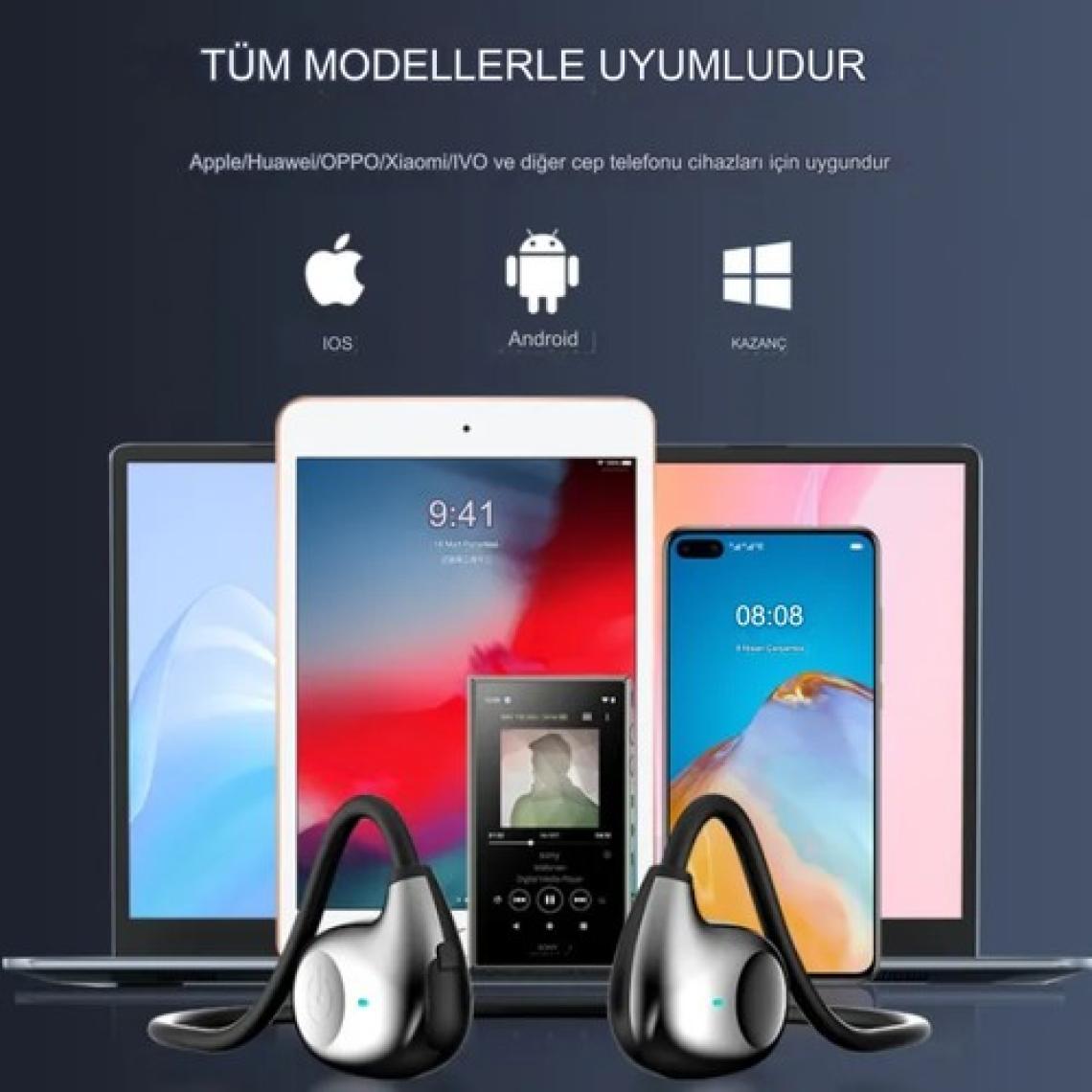 Qasul Kemik Iletimli  Hd Ses Uzun Pil Ömürlü Su Geçirmez Spor,koşu Için Boyuna Asmalı  Bluetooth Kulaklık