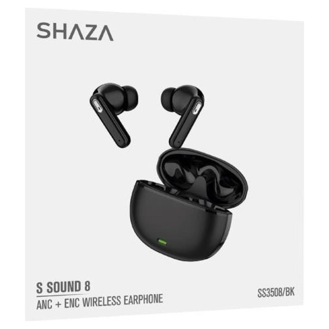 Shaza S Sound 8 Gürültü Azaltma Enc 4 Mikrofonlu Bluetooth 5.3 Tws Kulaklık Siyah