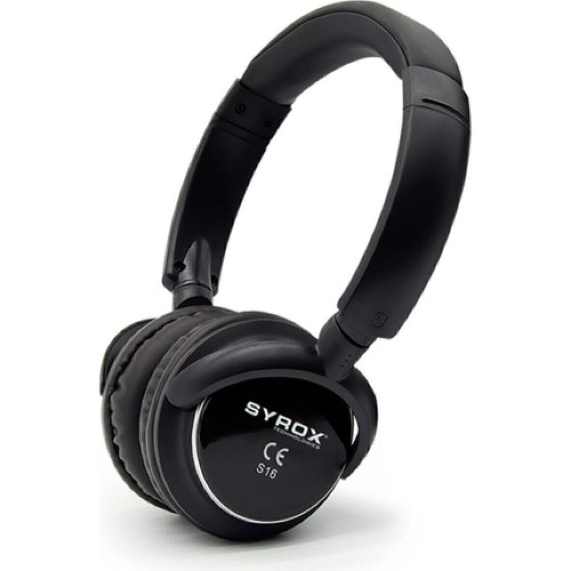 Syrox Kablosuz Kulaküstü Bluetooth Kulaklık Hafıza Kartı Girişli S16 Siyah