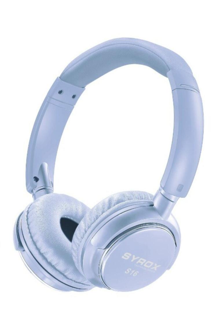 Syrox S16 Kulak Üstü Mavi Bluetooth Kulaklık