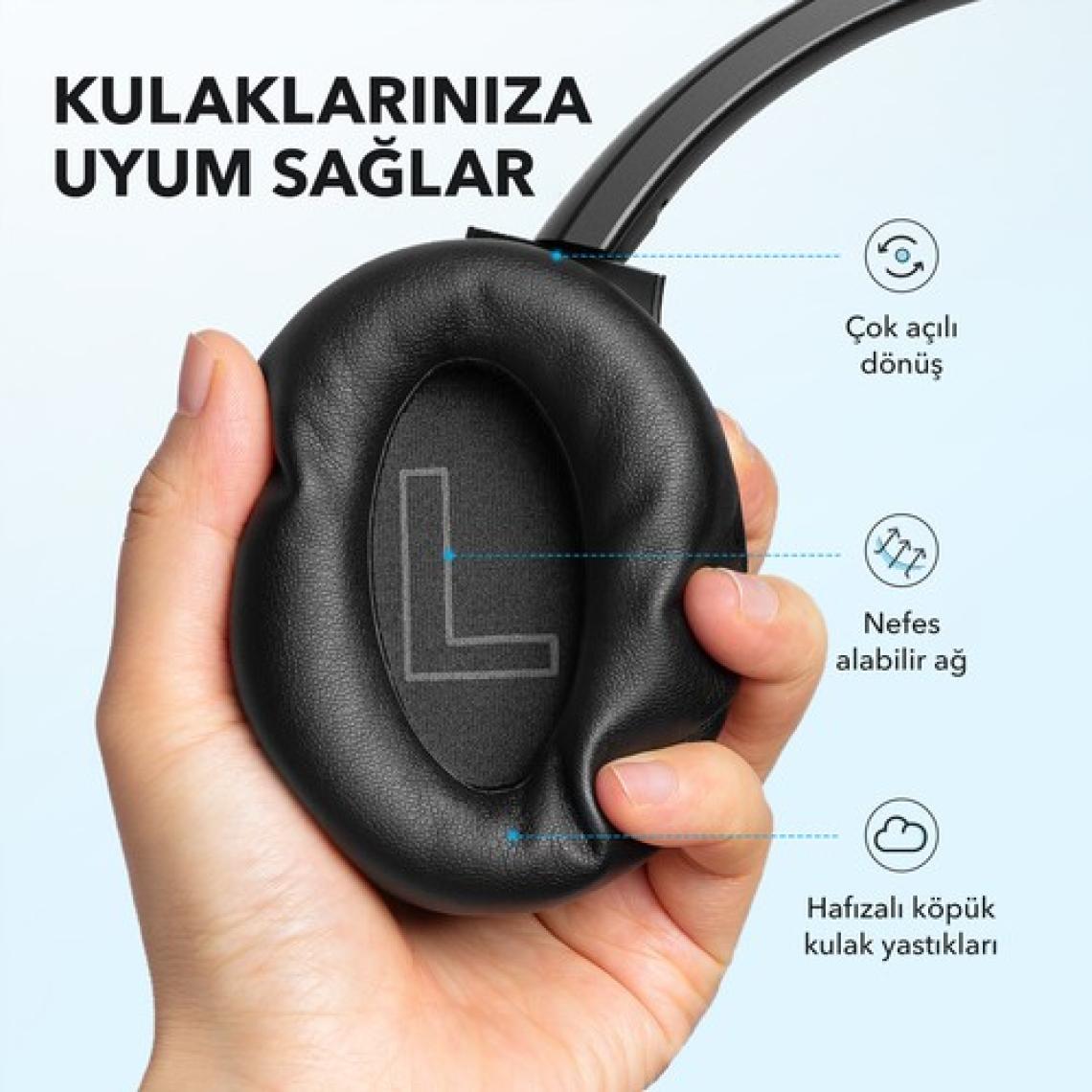 Anker Soundcore Q21i NC Bluetooth Kablosuz Kulaklık - Aktif Gürültü Önleyici ANC - 40 Saate Varan Şarj Süresi -Siyah -A3004 (Anker Türkiye Garantili)