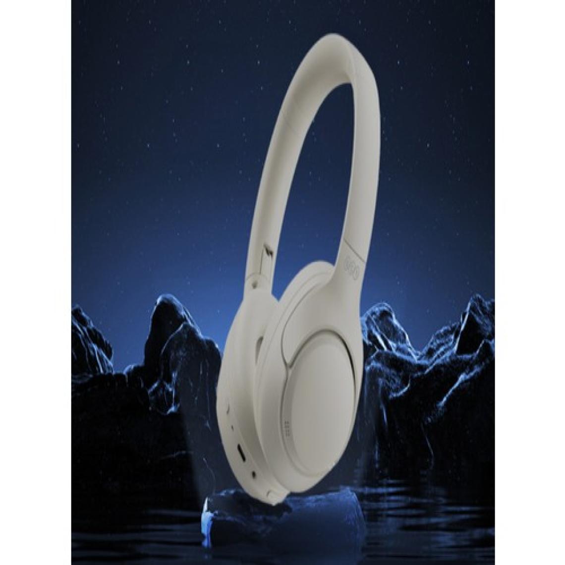 Qcy H3 Hybrid Anc Hi-Res Bluetooth 5.4 Kafaüstü Kablosuz Kulaklık Çift Cihaz desteği beyaz