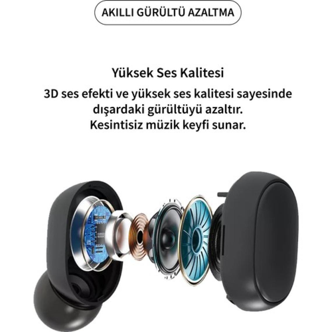 Deilmi Dots E6s Universal 5.3 HD Ses Çift Mikrofon Extra Bass Powerbank Kutu Bluetooth Siyah Ae6s Kablosuz Kulaklık