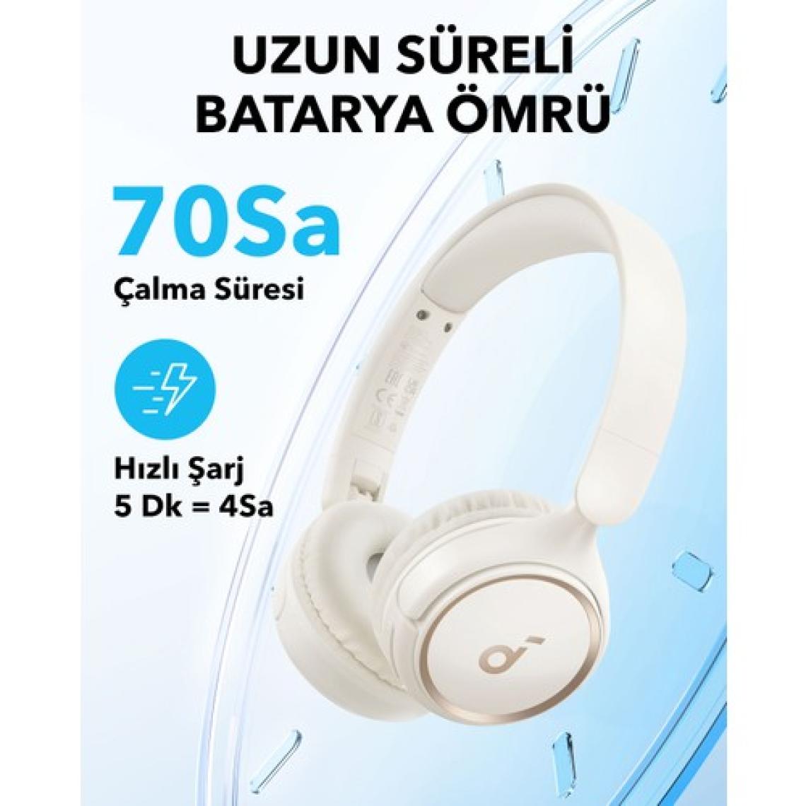 Anker SoundCore H30i Beyaz Kulak Üstü Bluetooth Kulaklık