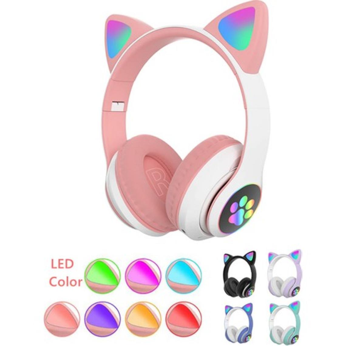 Ally 23M Led Aydınlatmalı Kedi Kulak Üstü Bluetooth Kulaklık Siyah