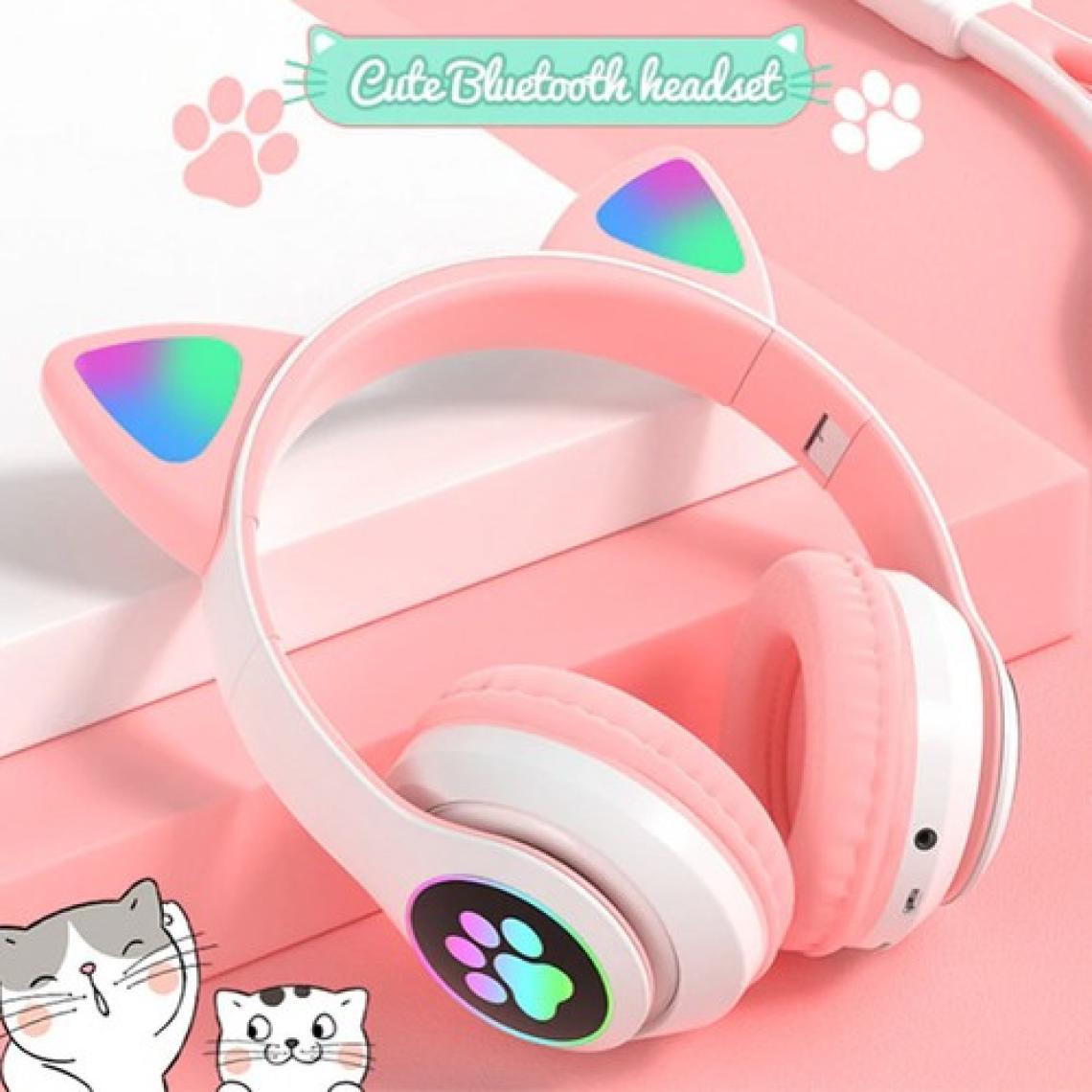 Ally 23M Led Aydınlatmalı Kedi Kulak Üstü Bluetooth Kulaklık Siyah