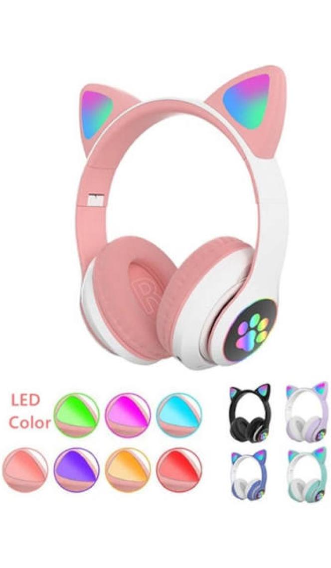 Ally 23M Kedi Kulak Kulaküstü Bluetooth 5.0 Kablosuz Kulaklık LED Işıklı