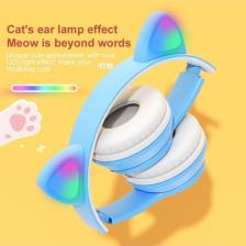Torima P47M Sevimli Renkli Kedi Kulak Bluetooth Kulaklık Mor