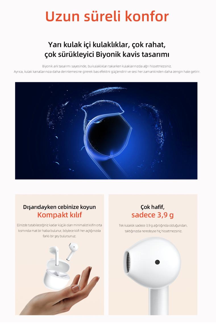 Qcy Ailybuds Lite Enc Gürültü Engelleme Bluetooth 5.3 Kablosuz kulaklık siyah