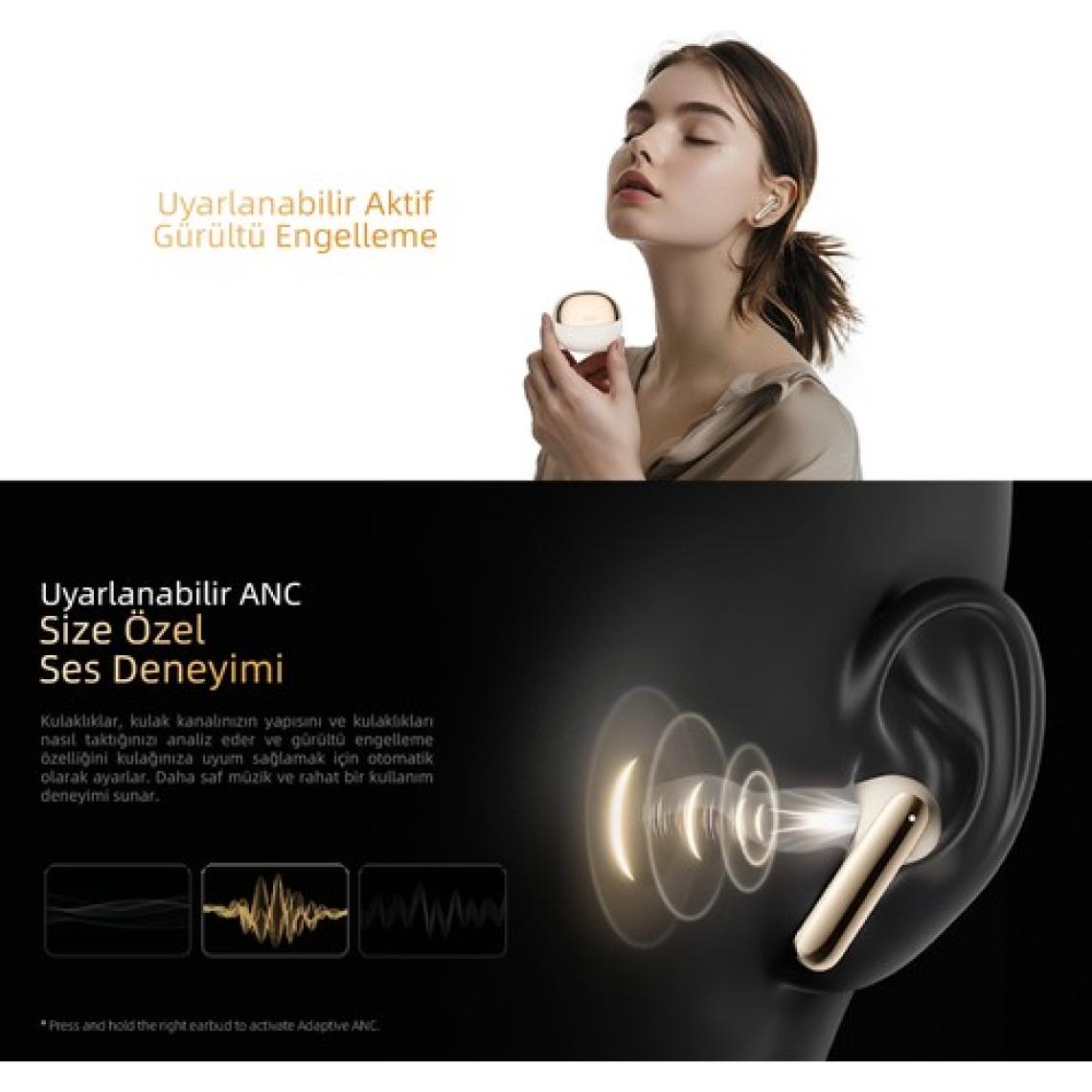 Qcy HT08 Melobuds Pro Hi-Res Ldac Adaptif Anc 6 Mikrofon Bluetooth 5.3 Kablosuz Kulaklık Siyah
