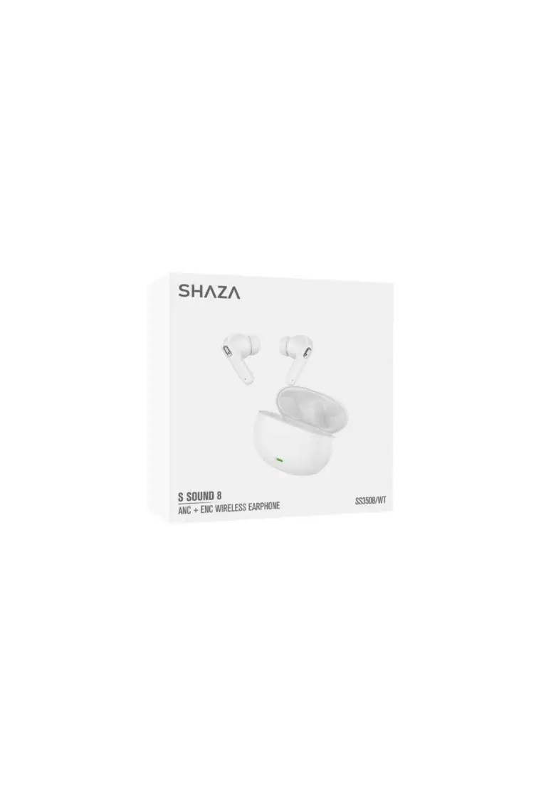 Shaza S Sound 8 Gürültü Azaltma Enc 4 Mikrofonlu Bluetooth 5.3 Tws Kulaklık Beyaz