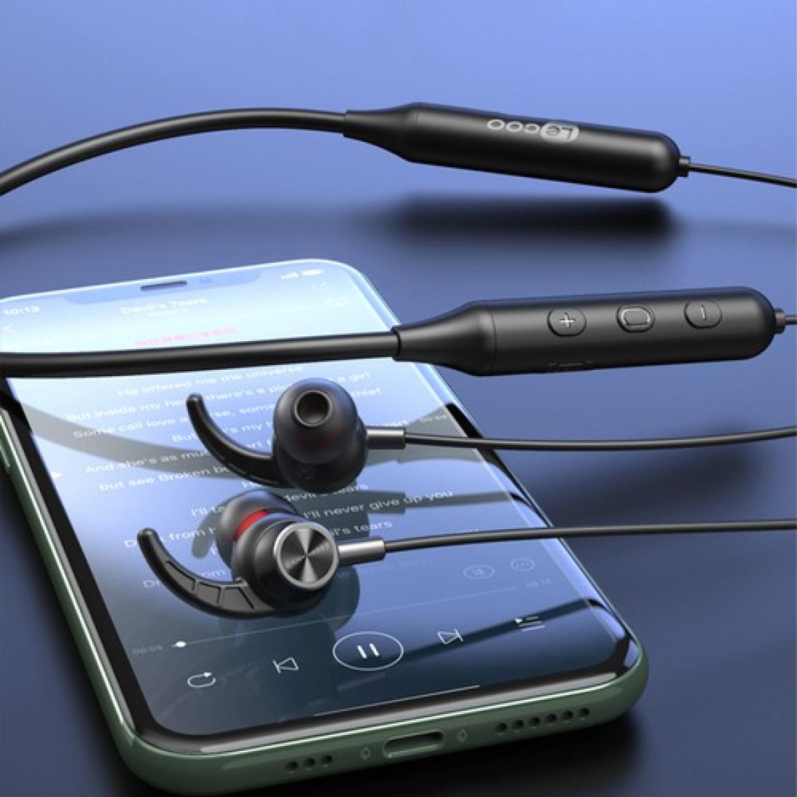 Lecoo ES201 Boyun Bantlı Bluetooth 5.0 Kablosuz Mikrofonlu Kulak İçi Kulaklık Siyah
