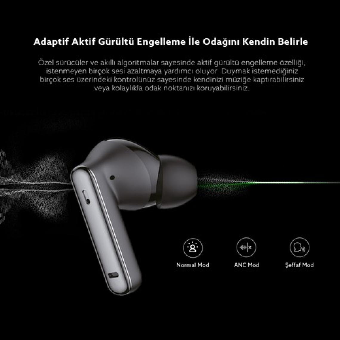 Rosstech Soundparty RS-300 Aktif Gürültü Önleyici Şeffaf Mod Bluetooth Mikrofonlu Kulaklık