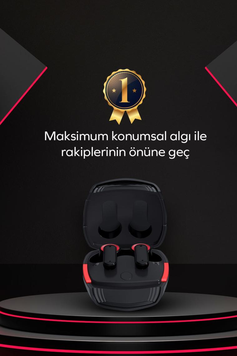 by Deji Gaming Kablosuz Bluetooth Oyuncu Kulaklık, 60 ms Gecikme, Çift Mod, HD 4 Mikrofon ENC