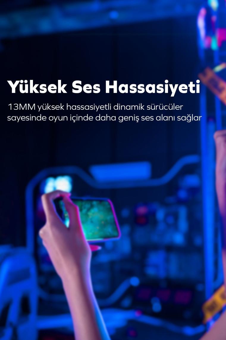 by Deji Gaming Kablosuz Bluetooth Oyuncu Kulaklık, 60 ms Gecikme, Çift Mod, HD 4 Mikrofon ENC