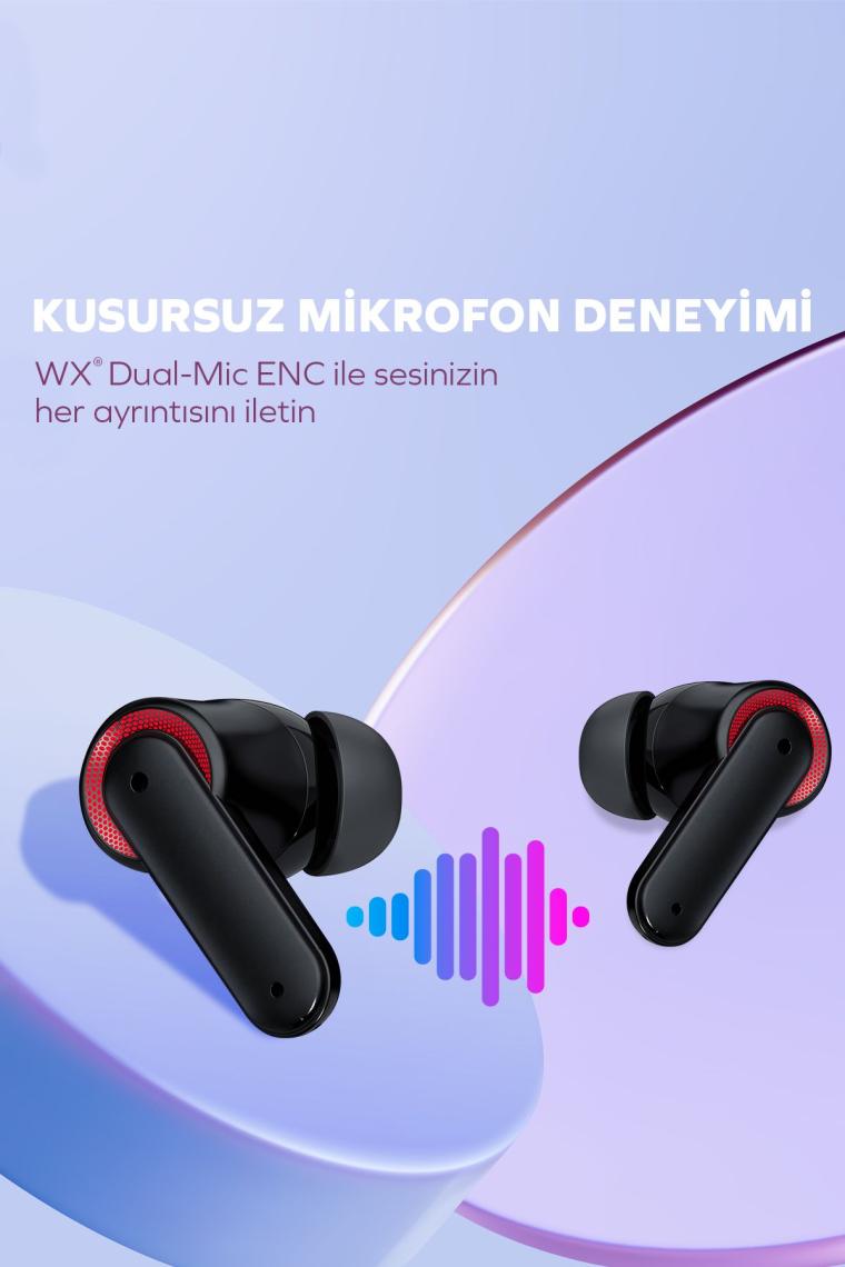 by Deji Gaming Kablosuz Bluetooth Oyuncu Kulaklık, 60 ms Gecikme, Çift Mod, HD 4 Mikrofon ENC