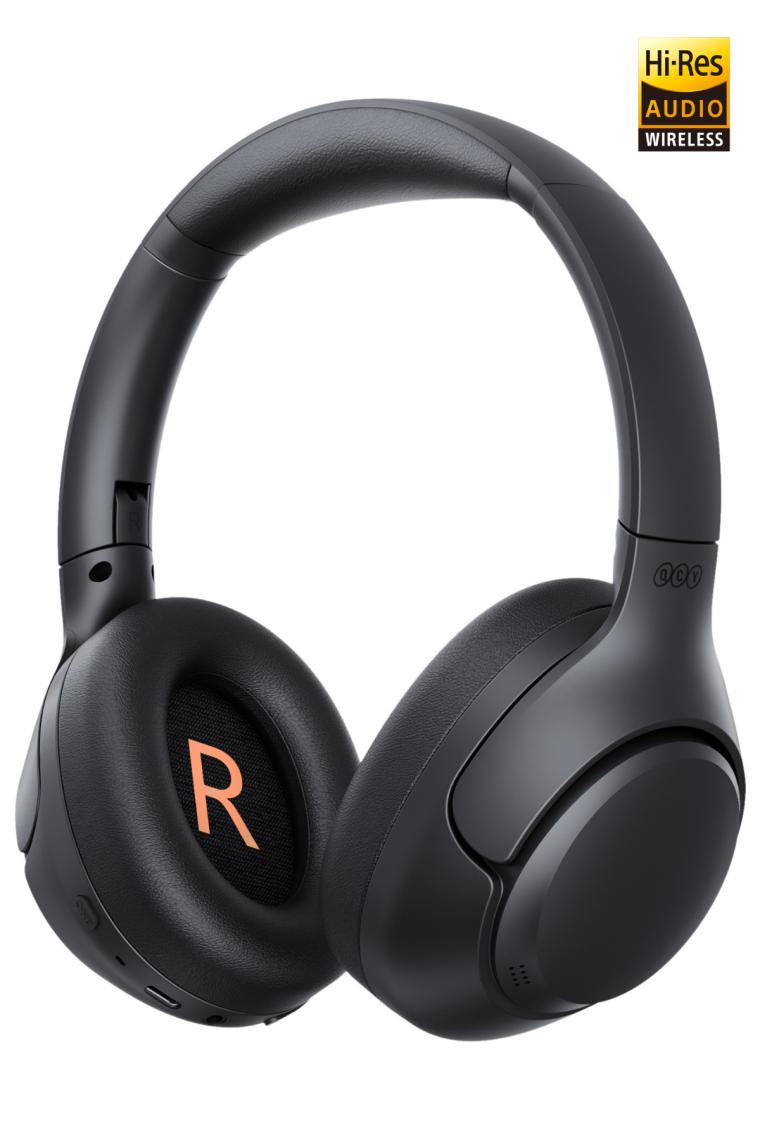 Qcy H3 Hybrid Anc Hi-Res Bluetooth 5.4 Kafaüstü Kablosuz Kulaklık Çift Cihaz desteği siyah