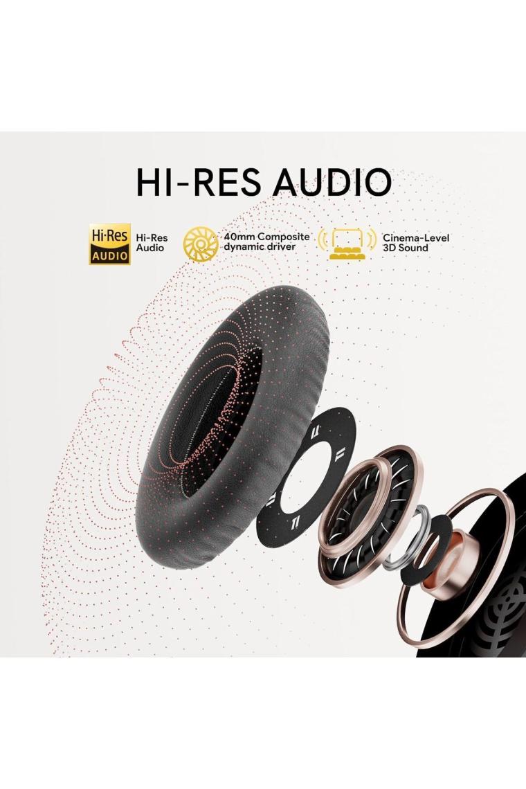 Qcy H3 Hybrid Anc Hi-Res Bluetooth 5.4 Kafaüstü Kablosuz Kulaklık Çift Cihaz desteği siyah