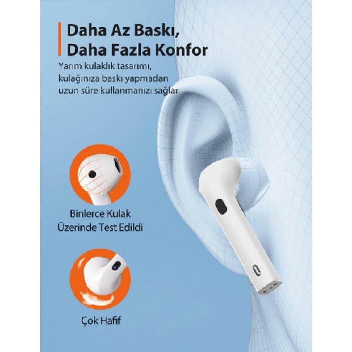 Taotronics Soundliberty A10 Dört Mikrofonlu Akıllı Sensörlü 13 mm Sürücülü Ipx8 Bt 5.2 Bluetooth Kulaklık