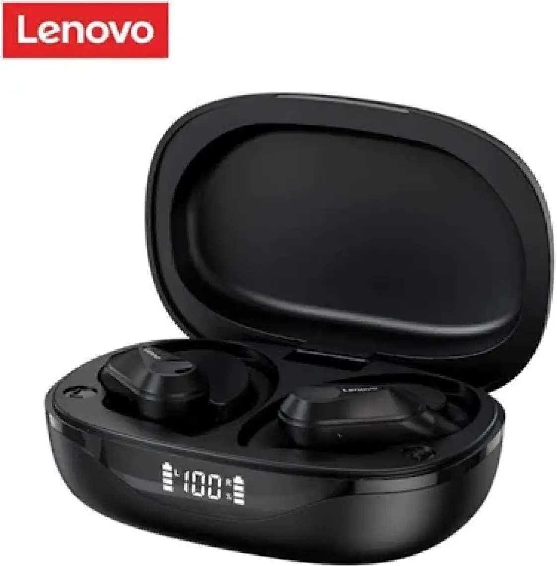 Lenovo Thinkplus LP75 Kablosuz Şarj Göstergeli Sporcu Bluetooth Kulaklık Siyah