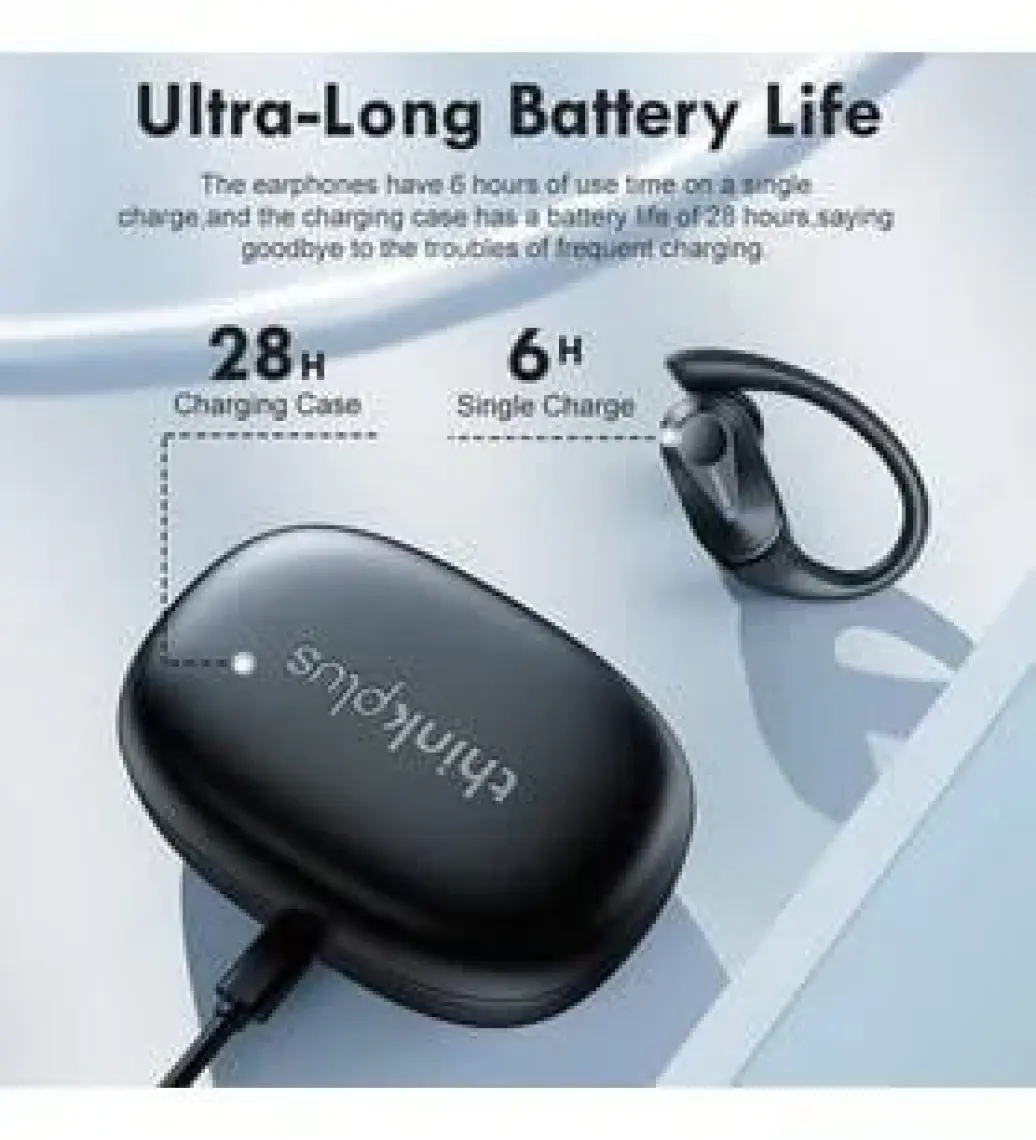 Lenovo Thinkplus LP75 Kablosuz Şarj Göstergeli Sporcu Bluetooth Kulaklık Siyah