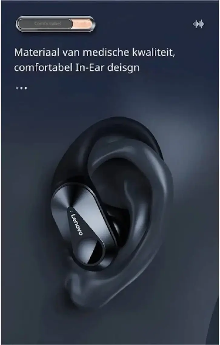 Lenovo Thinkplus LP75 Kablosuz Şarj Göstergeli Sporcu Bluetooth Kulaklık Siyah